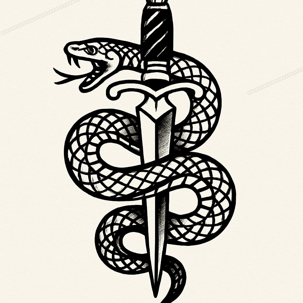 serpente enrolada em punhal